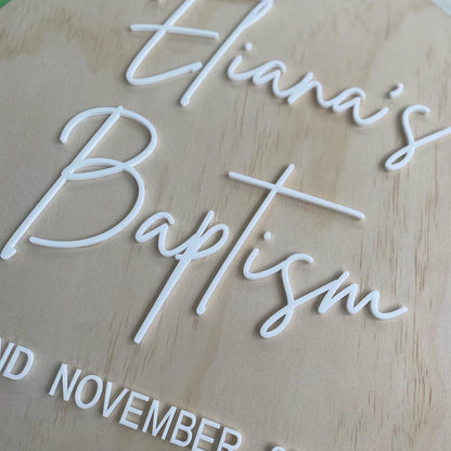 Personalised Baptism Wooden Sign image 1