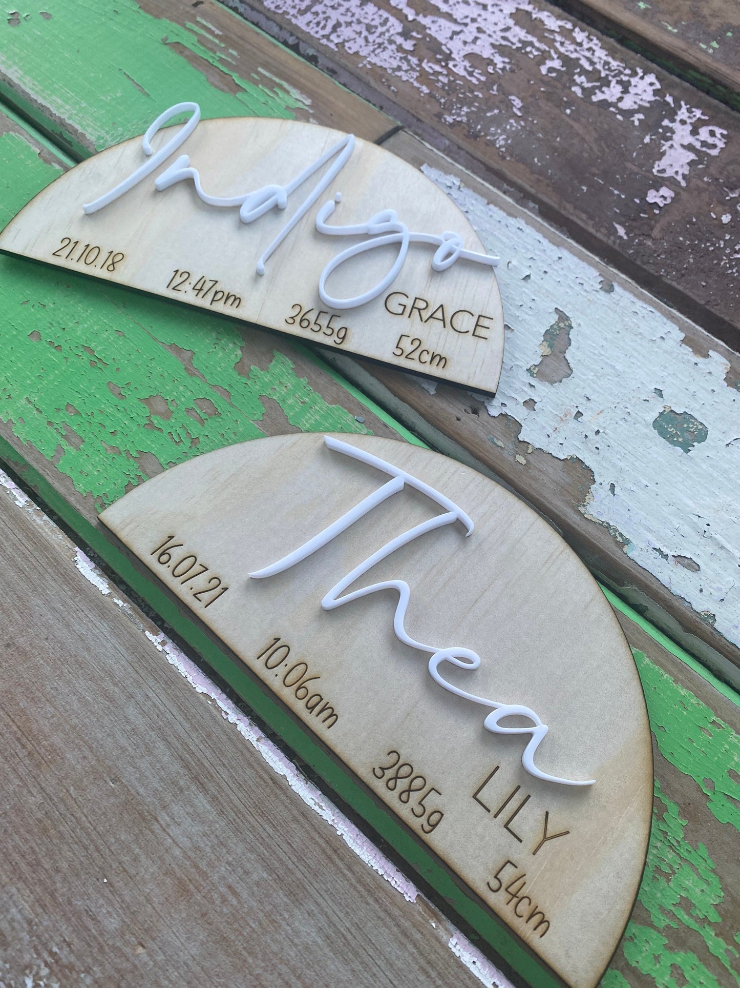 Wooden Birth Announcement Plaque | Wooden Sign | Photo Prop | New Baby | Nursery Decor