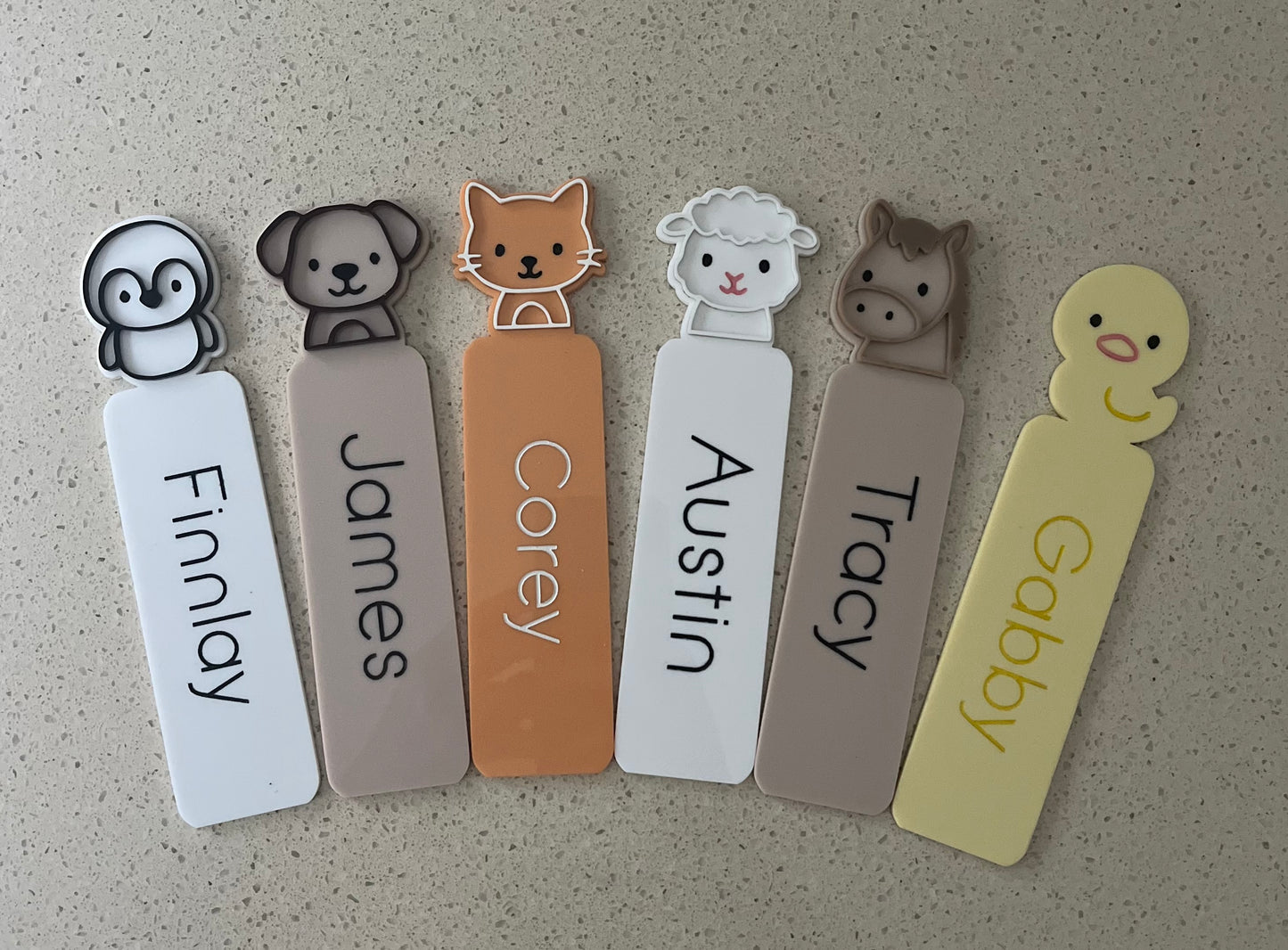 Animal Personalised Acrylic Book Mark