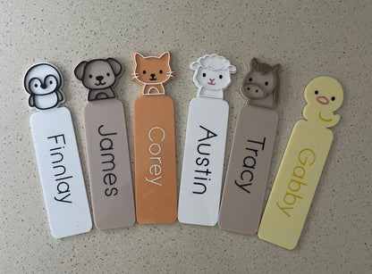 Animal Personalised Acrylic Book Mark