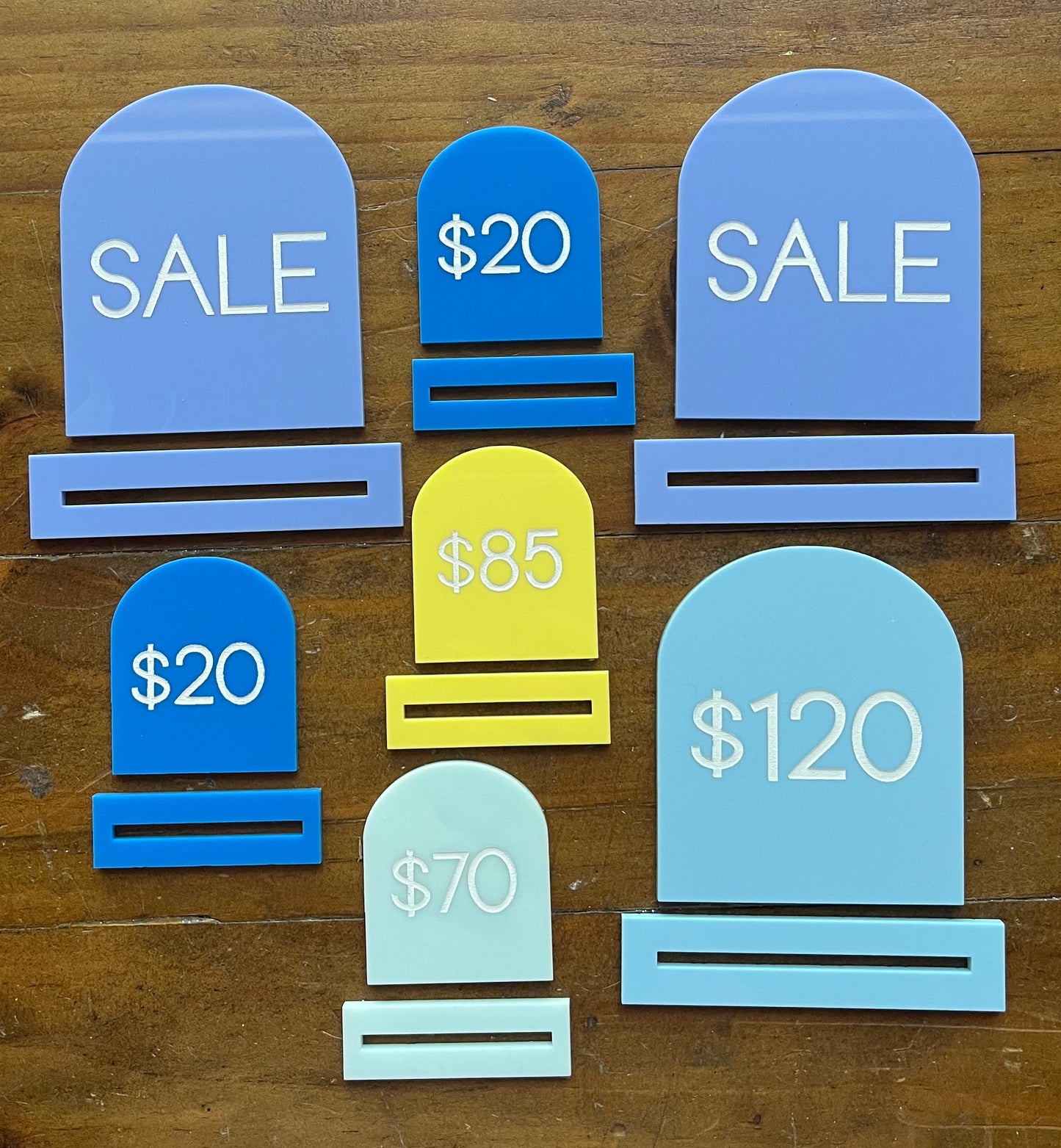 Acrylic Arch Price Tag with Stand