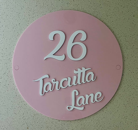 Custom Acrylic House Number & Street Name Sign
