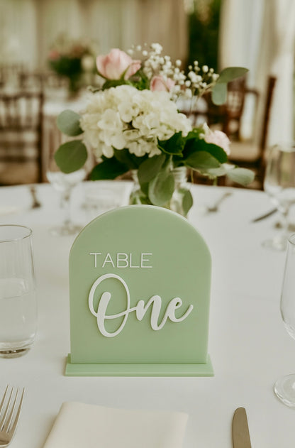 Arch Acrylic Table Numbers with Stand