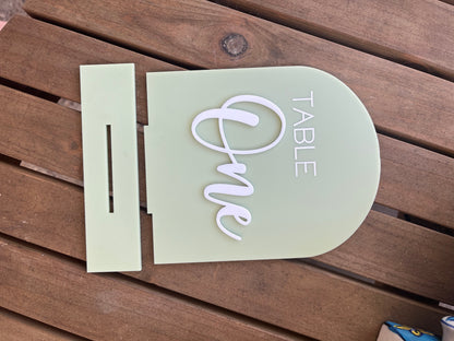 Arch Acrylic Table Numbers with Stand