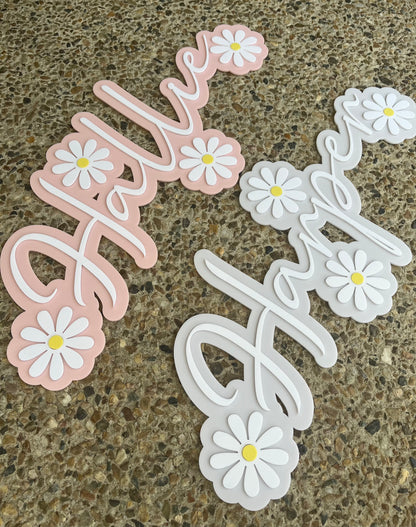Daisy Name Acrylic BackDrop / Wall Decor / Wall Signs / Nursery Signs/Kids Room