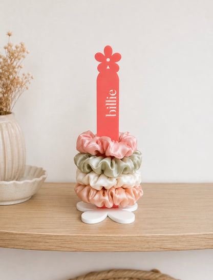 Personalised Scrunchie Holder with flower stand