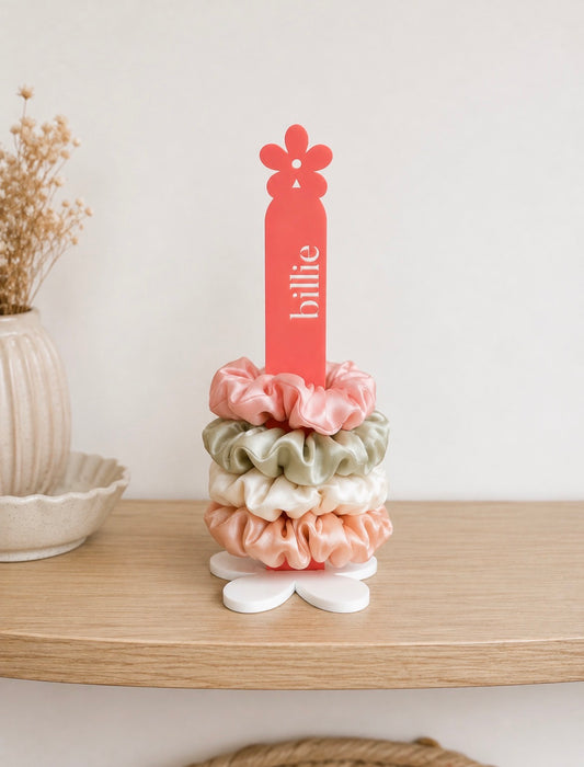 Personalised Scrunchie Holder with flower stand