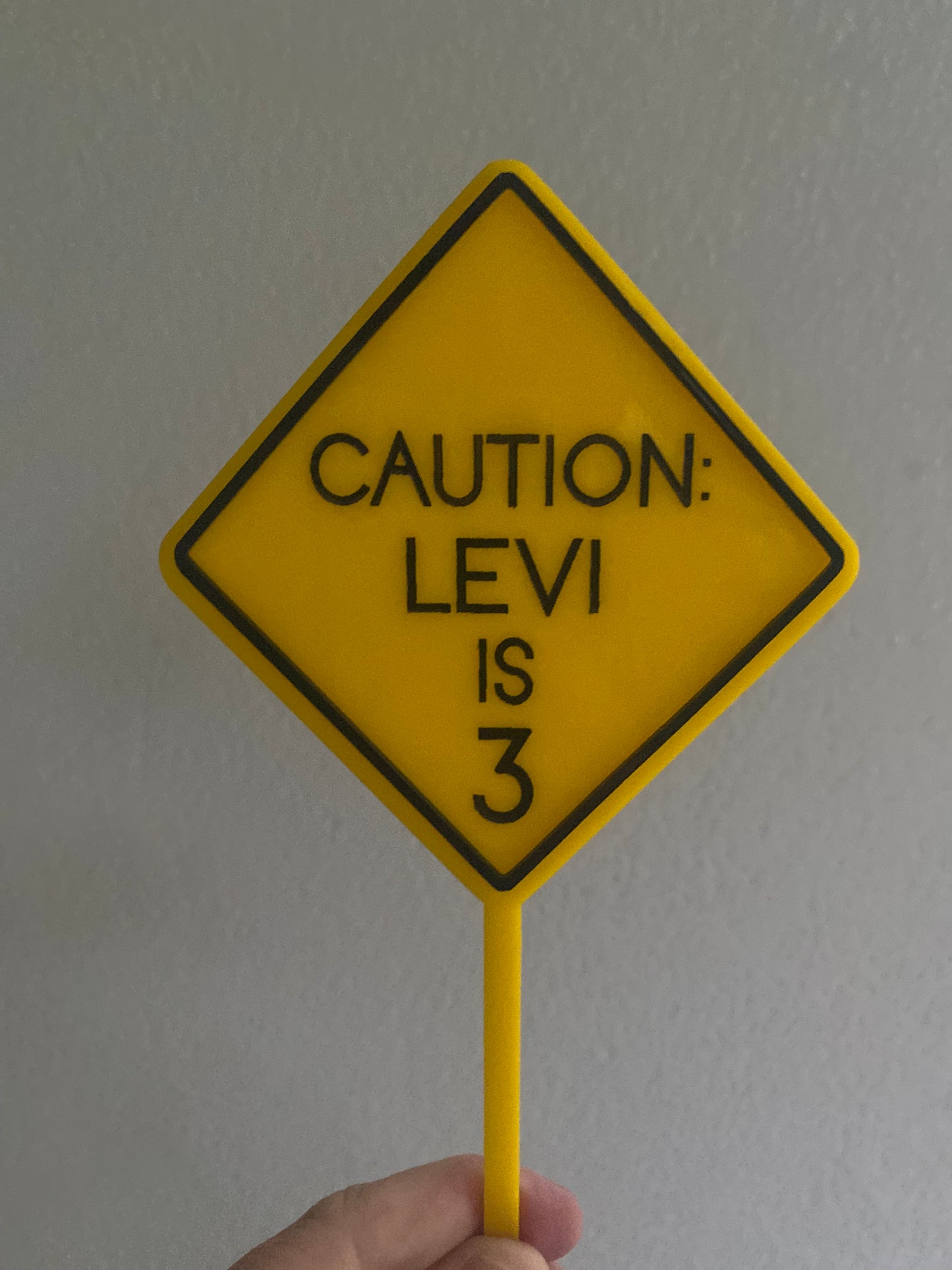 Personalised Caution/Construction Cake Topper