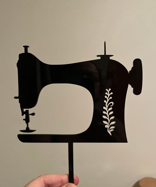Sewing Machine Acrylic Cake Topper