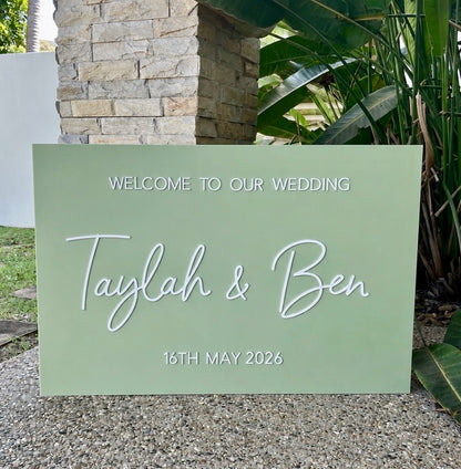 ‘Welcome to our Wedding’ acrylic custom sign