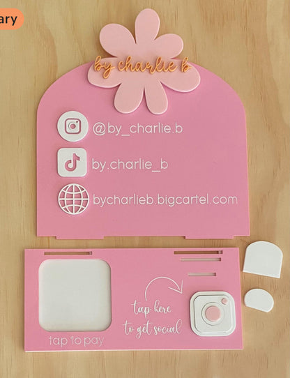 Custom Square/Apple Pay Reader and Business Card Holder with NFC Social Media Tap