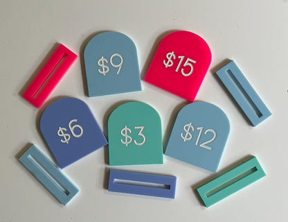 Acrylic Arch Price Tag with Stand