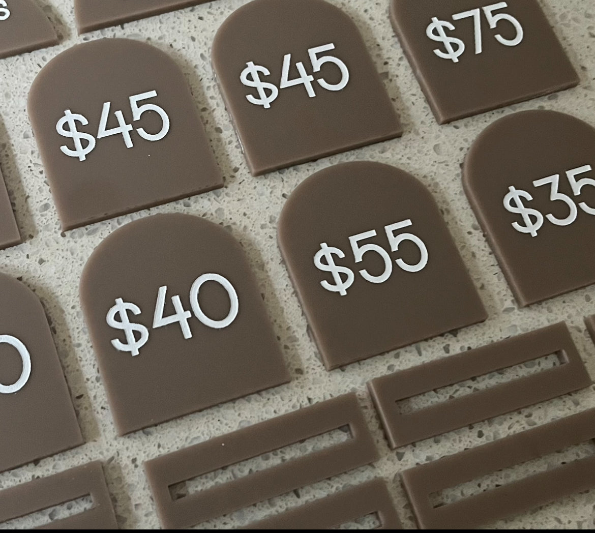 Acrylic Arch Price Tag with Stand