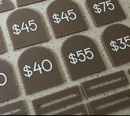 Acrylic Arch Price Tag with Stand