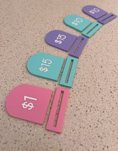 Acrylic Arch Price Tag with Stand