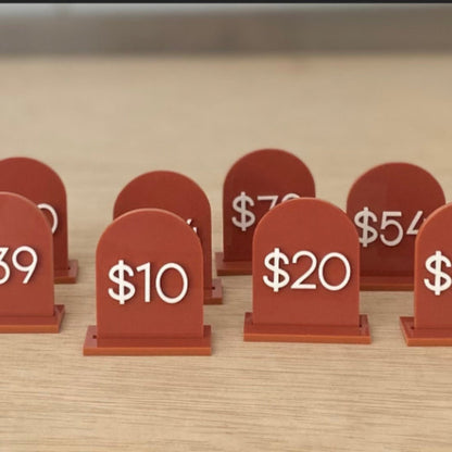 Acrylic Arch Price Tag with Stand