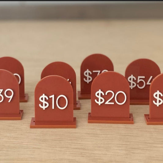 Acrylic Arch Price Tag with Stand
