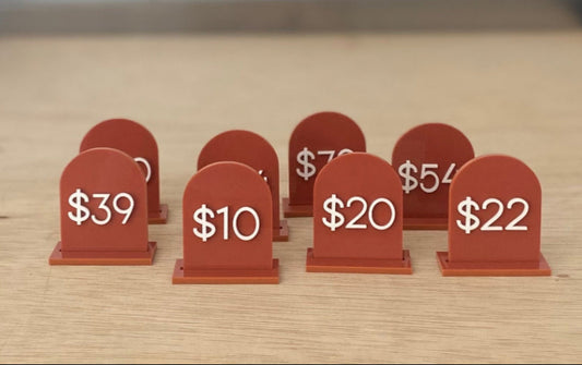 Acrylic Arch Price Tags with Stand