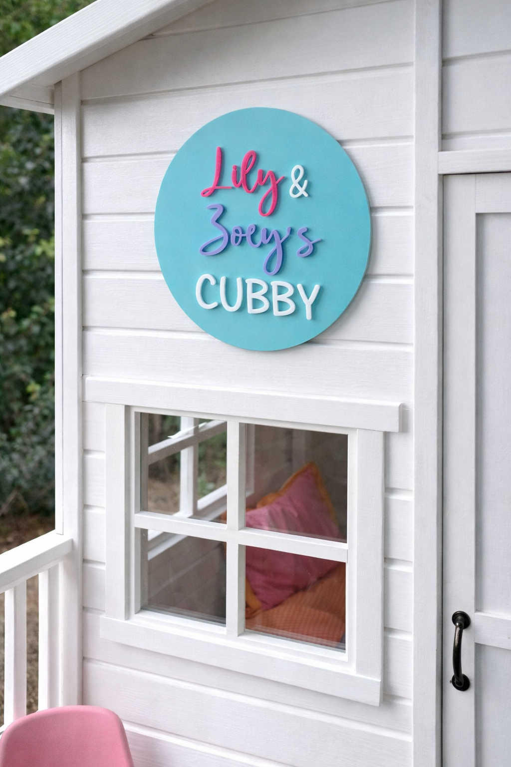 Personalised Cubby House Acrylic Circle Sign