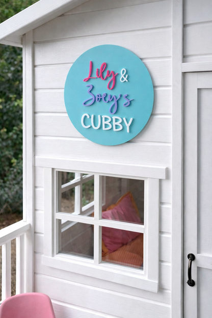 Personalised Cubby House Acrylic Circle Sign