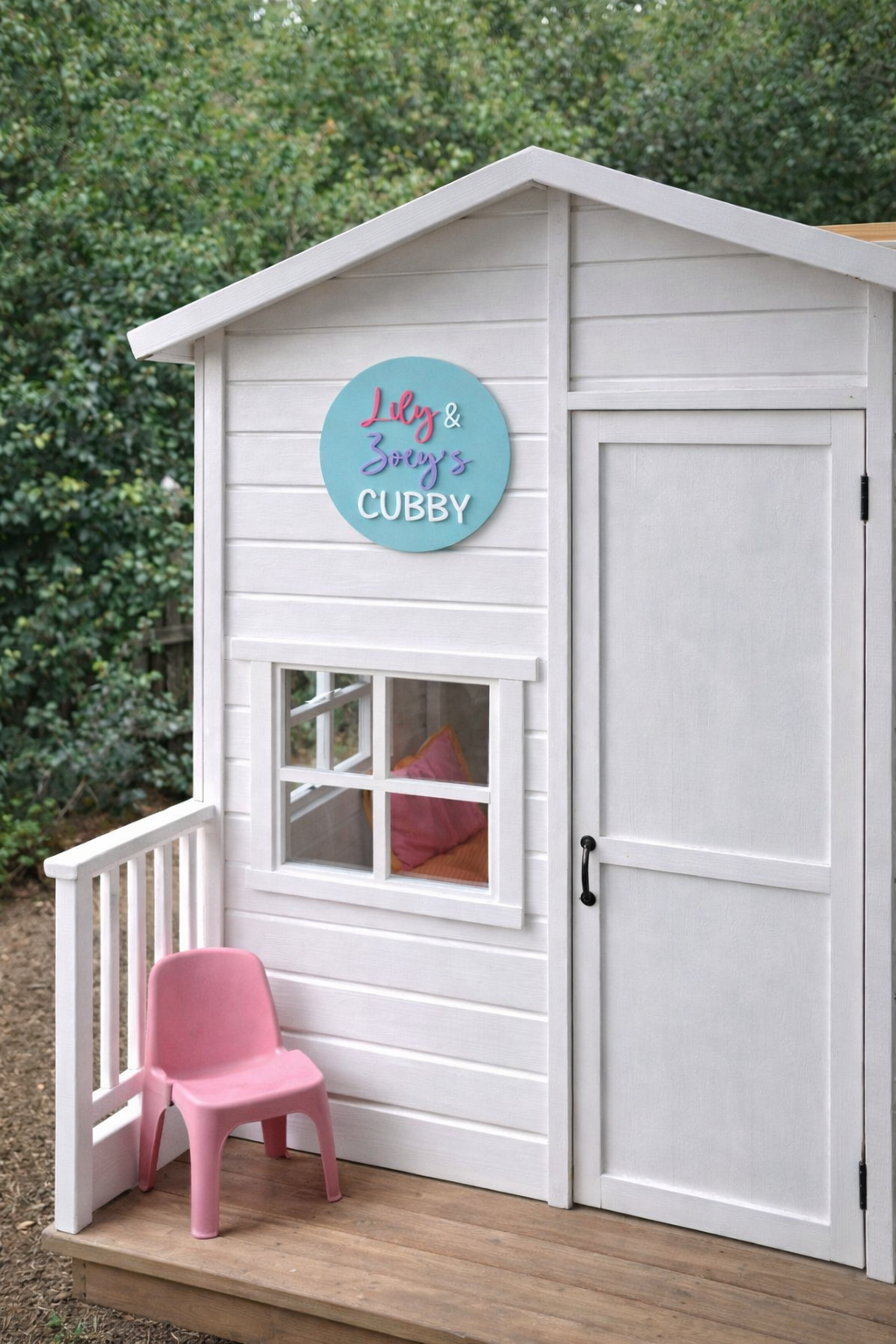 Personalised Cubby House Acrylic Circle Sign