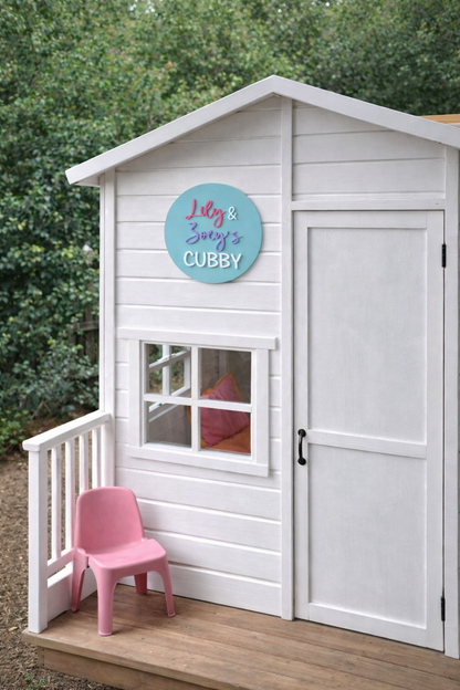 Personalised Cubby House Acrylic Circle Sign