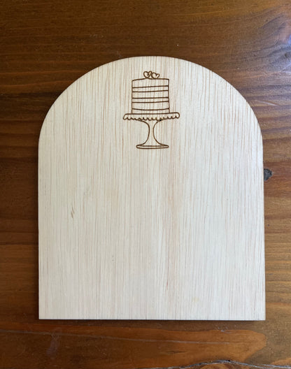Arch Wooden & Acrylic Cake Flavour Sign