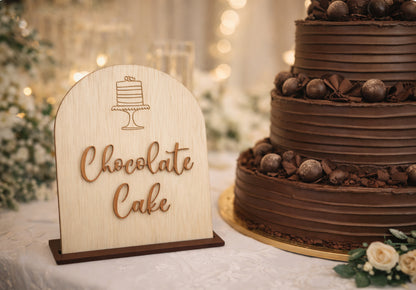 Arch Wooden & Acrylic Cake Flavour Sign