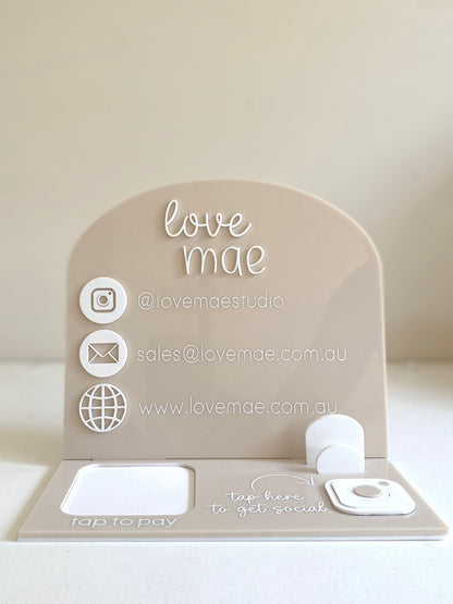 Custom Square/Apple Pay Reader Holder | Business Card Holder with NFC Social Media Tap
