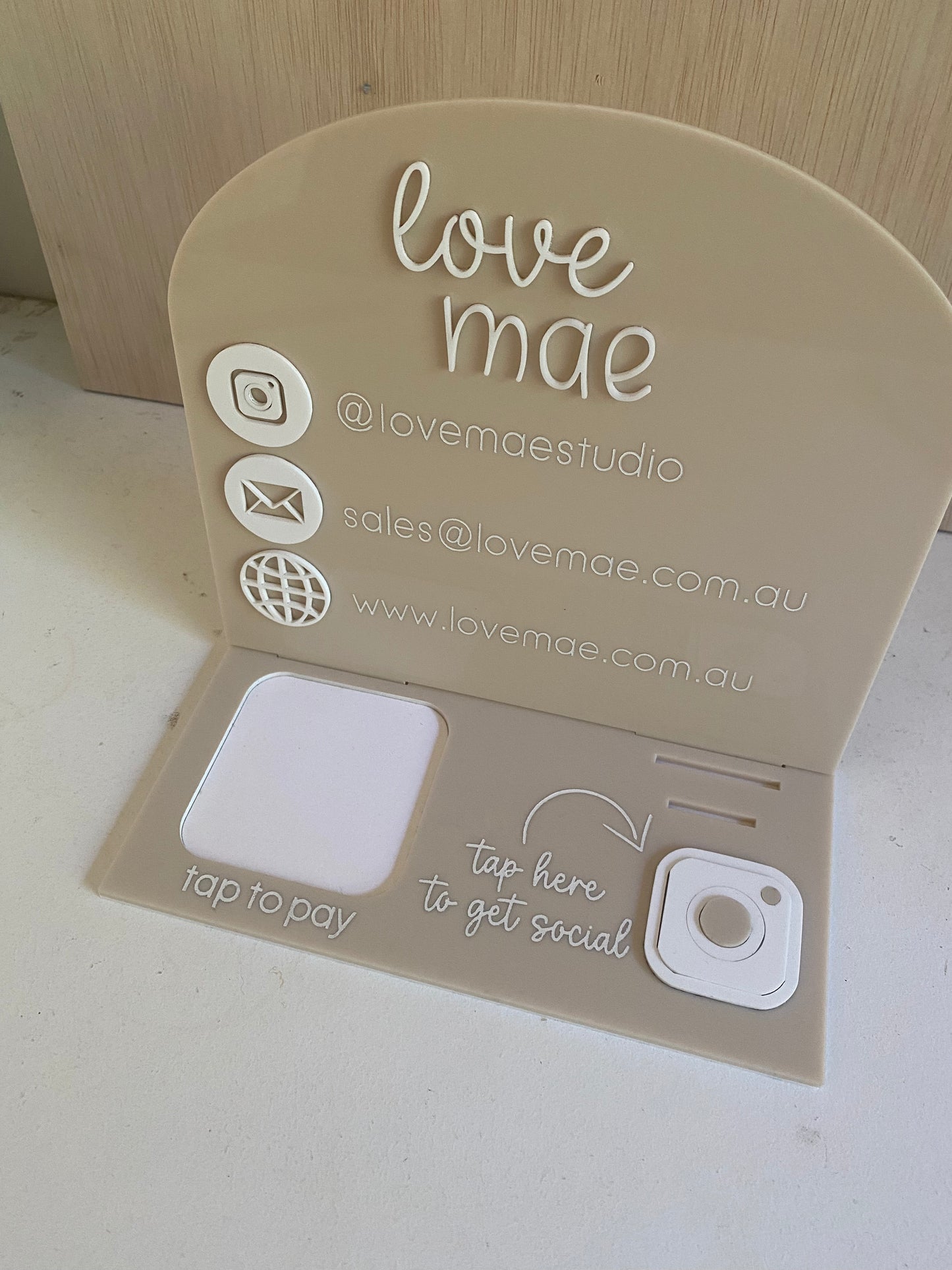 Custom Square/Apple Pay Reader Holder | Business Card Holder with NFC Social Media Tap