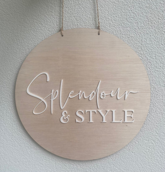 Custom Wooden Business Circle Signs