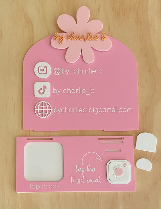 Custom Square/Apple Pay Reader Holder | Business Card Holder with NFC Social Media Tap