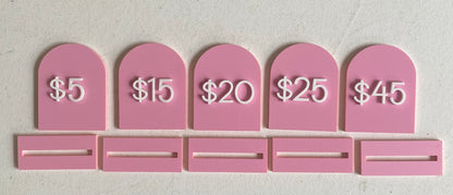 Acrylic Arch Price Tag with Stand