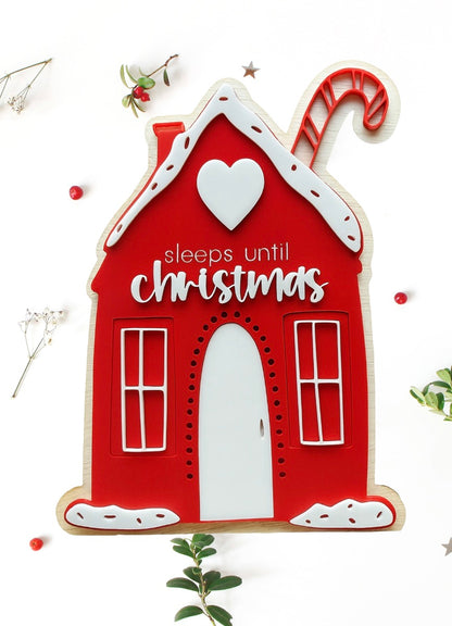 Gingerbread House 'Sleeps Until Christmas' Sign / Decor