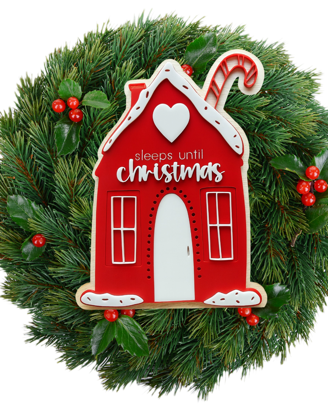 Gingerbread House 'Sleeps Until Christmas' Sign / Decor