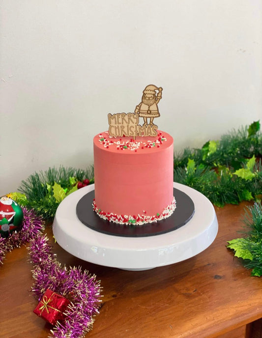 Merry Christmas Wooden Cake Topper image 0
