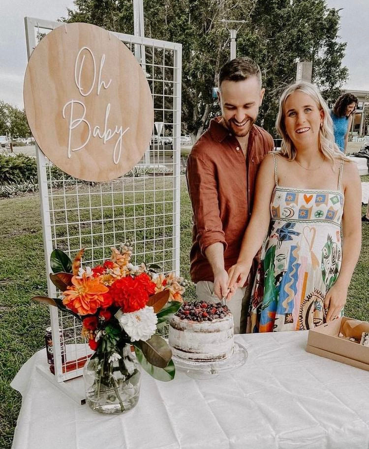 ‘Oh Baby’ Round Wooden Sign  image 2