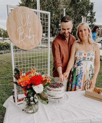 ‘Oh Baby’ Round Wooden Sign  image 2