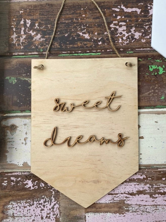Sweet Dreams Wooden Hanging Sign