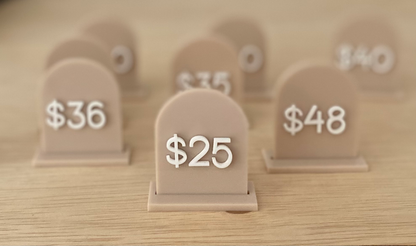Acrylic Arch Price Tags with Stand image 2