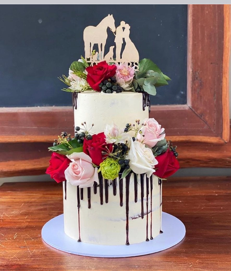Wooden Mr & Mrs Cake Topper image 2