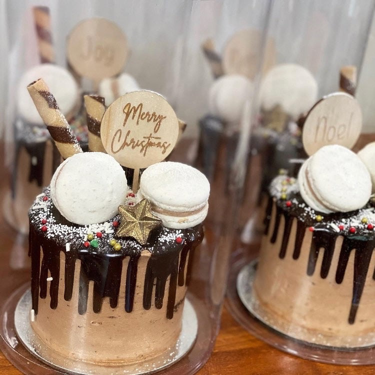 Wooden Mini Christmas Cake Topper image 1