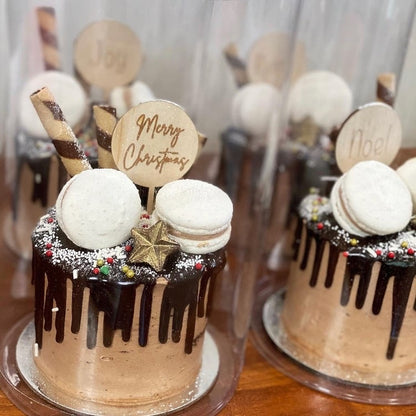 Wooden Mini Christmas Cake Topper image 1