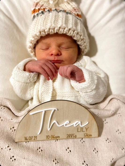 Wooden Birth Announcement Plaque | Wooden Sign | Photo Prop | New Baby | Nursery Decor