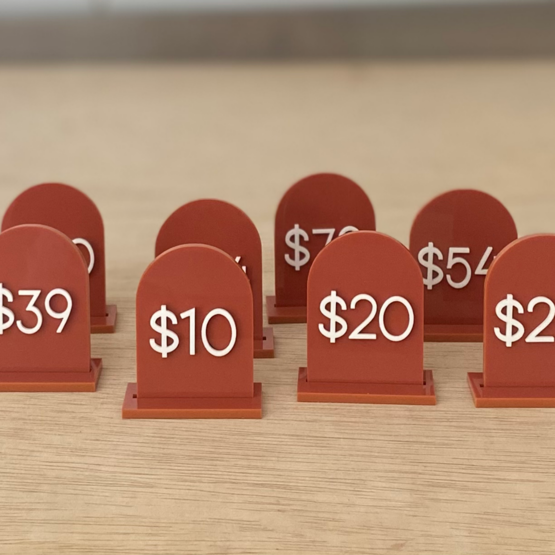 Acrylic Arch Price Tags with Stand image 0