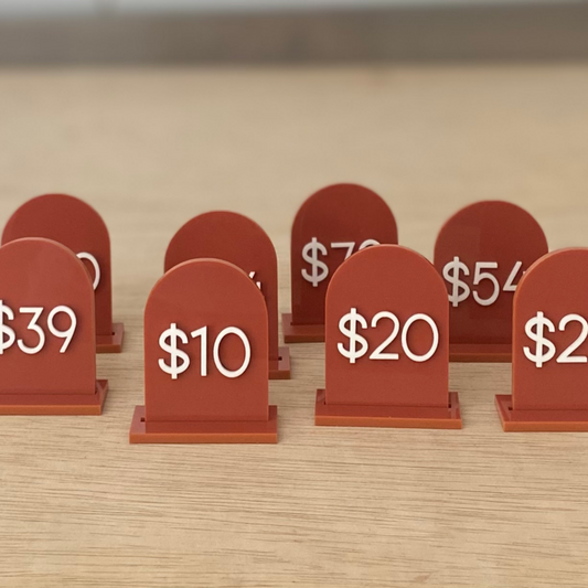 Acrylic Arch Price Tags with Stand image 0
