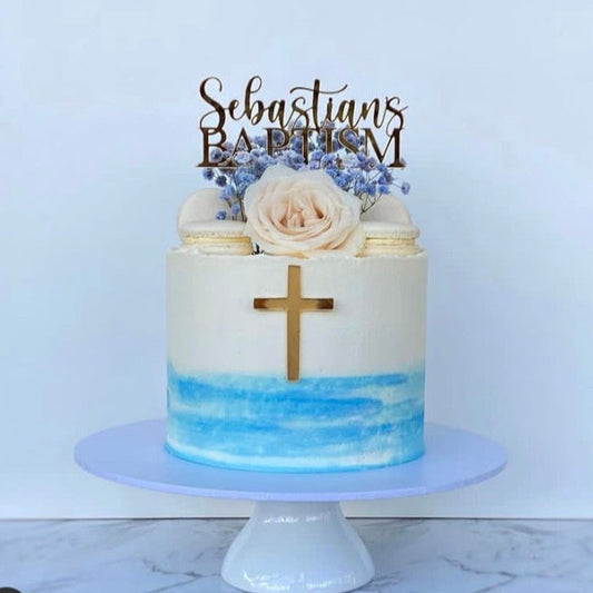 Personalised Baptism Acrylic Cake Topper image 0