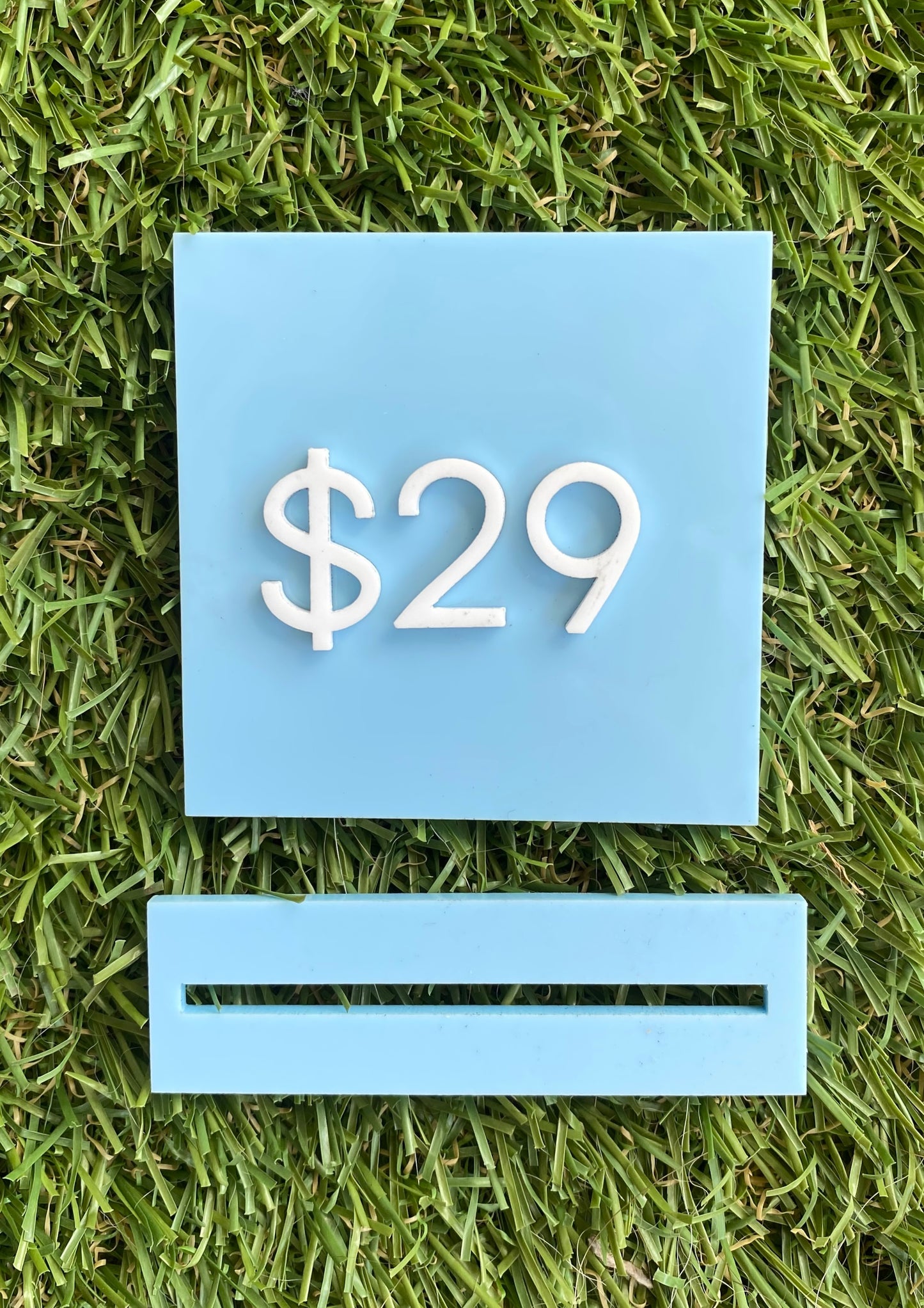 Acrylic price tag shapes with stand image 3