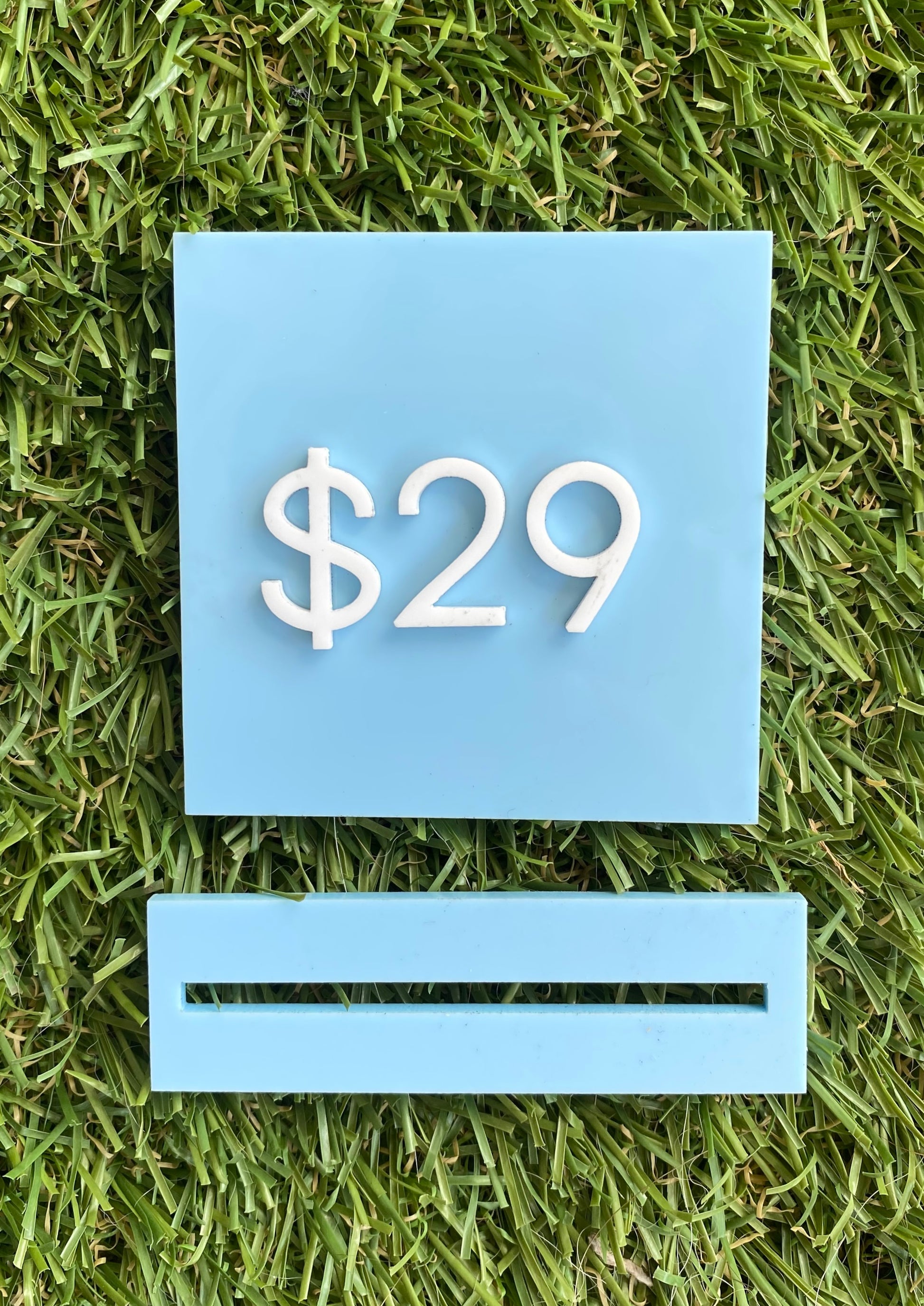 Acrylic price tag shapes with stand image 3