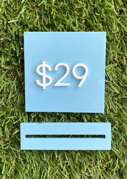 Acrylic price tag shapes with stand image 3